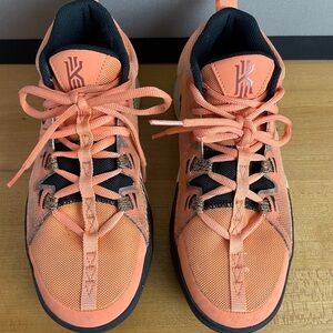 Kyrie Orange and Black Basketball Shoes